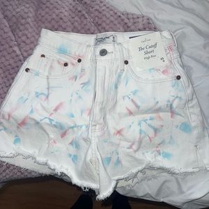 Abercrombie high rise shorts, Ty dye pattern